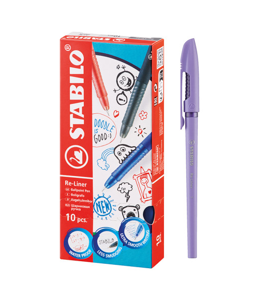 Bolígrafo, Re-Liner 868F, Punta Aguja 0.5 mm, Morado, Caja x 10 Unds.